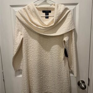 Ali Miles Women's Cream Cowl Neck Sweater